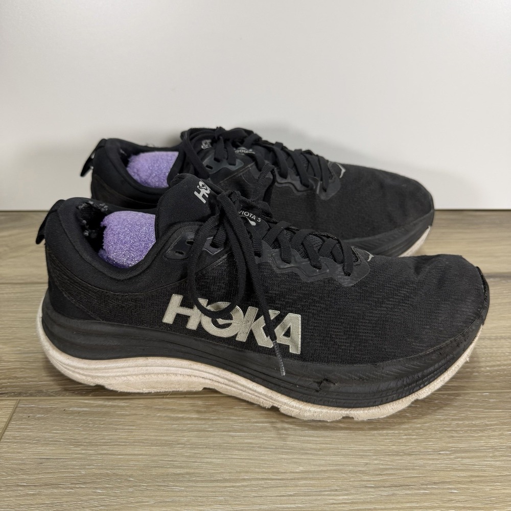 HOKA Gaviota 5 Men's Athletic Running Shoes Black White Size 10 D - Picture 2 of 8